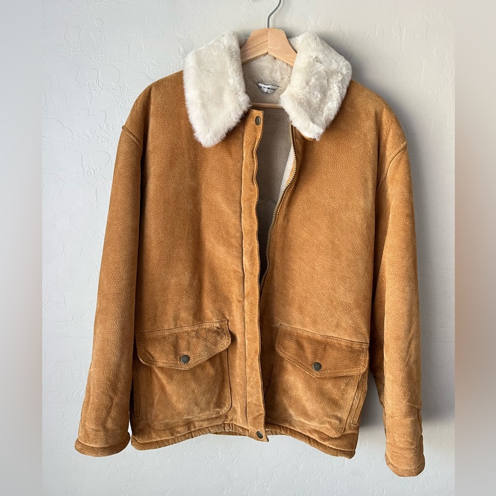 Vintage Marvin Richards leather faux fur lined jacket - Picture 2 of 11